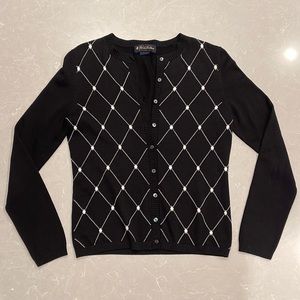 Brooks Brothers Black Silk Cardigan XS